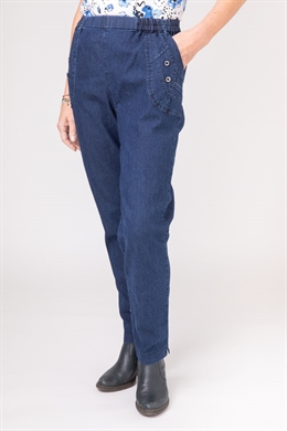 Carla jeans blå - Smarte cowboybukser med elastik i taljen